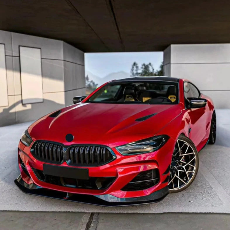 BMW 8 Series G14 G15 G16 AC Style Gloss Black Front Lip Splitter (2018+)