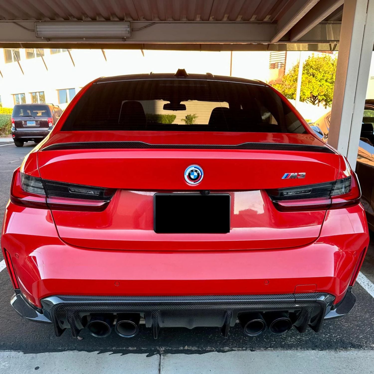 BMW M3 G80 G81 / M4 G82 G83 Pre-Preg Dry Carbon Fibre Rear Diffuser Outer Trim By OPTIC (2021+)