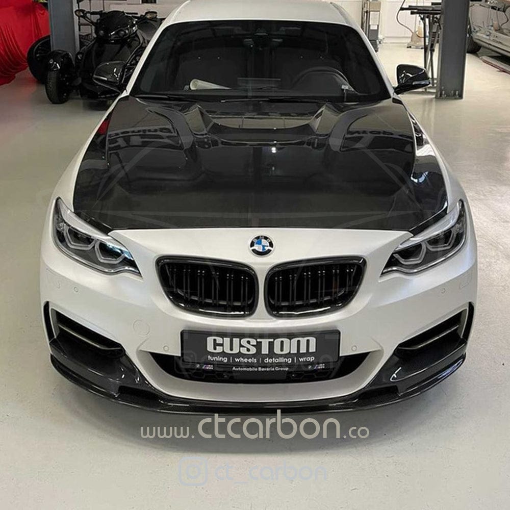 BMW 2 SERIES F22 & F23 M SPORT CARBON FRONT LIP SPLITTER - OEM + CT DESIGN